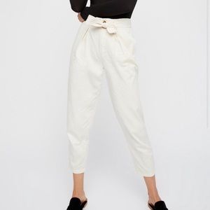 Free People High Waisted Tie Pegged Leg Pants